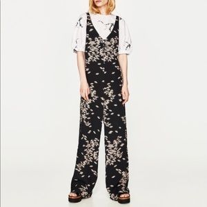 ZARA Floral Leaf Jumpsuit | MEDIUM